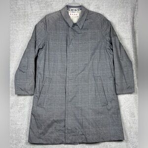 MARNI Trech Coat Mens Size 50 Multicolor Check Textured Pockets Lined Italy Made